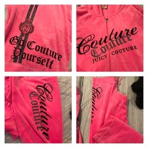 Juicy Couture Hot Pink Velour Jump Suit